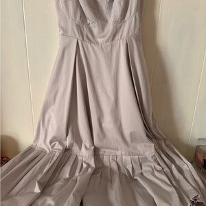 Anthropologie Strapless moon grey  Midi Dress